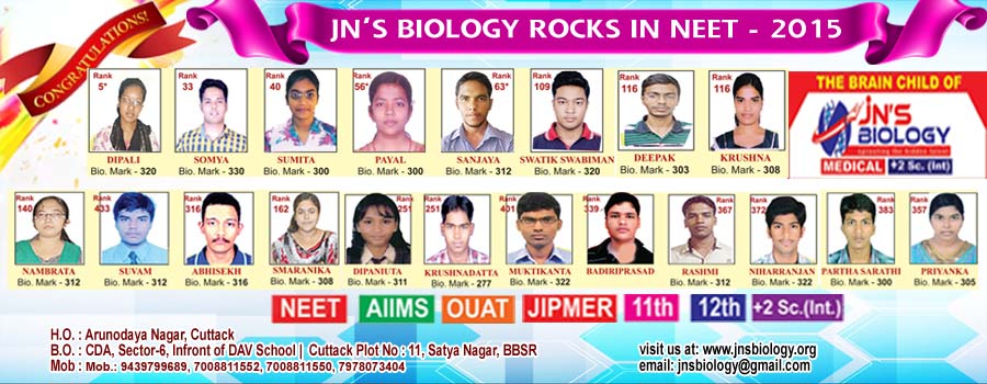 JNS BIOLOGY RESULT 2015